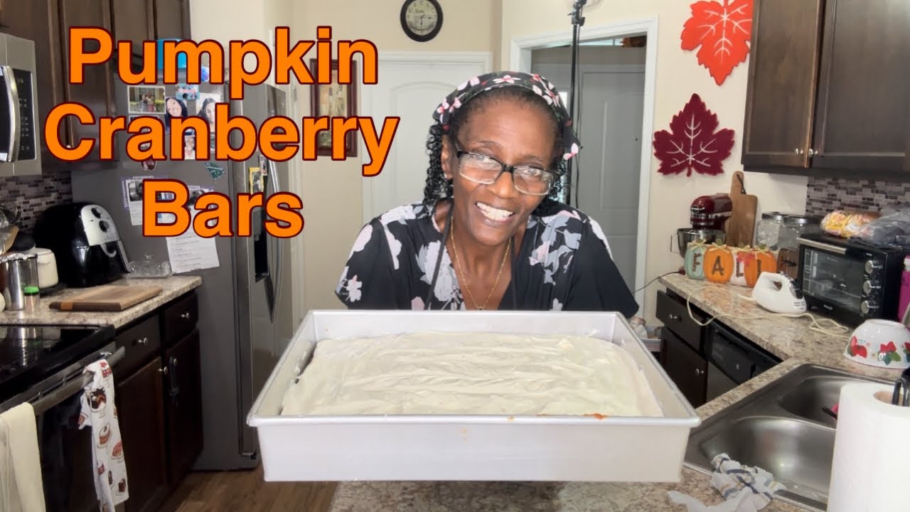 Pumpkin Cranberry Bars with Cream Cheese Frosting |   Pumpkin bars| @cookingsemi-homemadewithJoyce