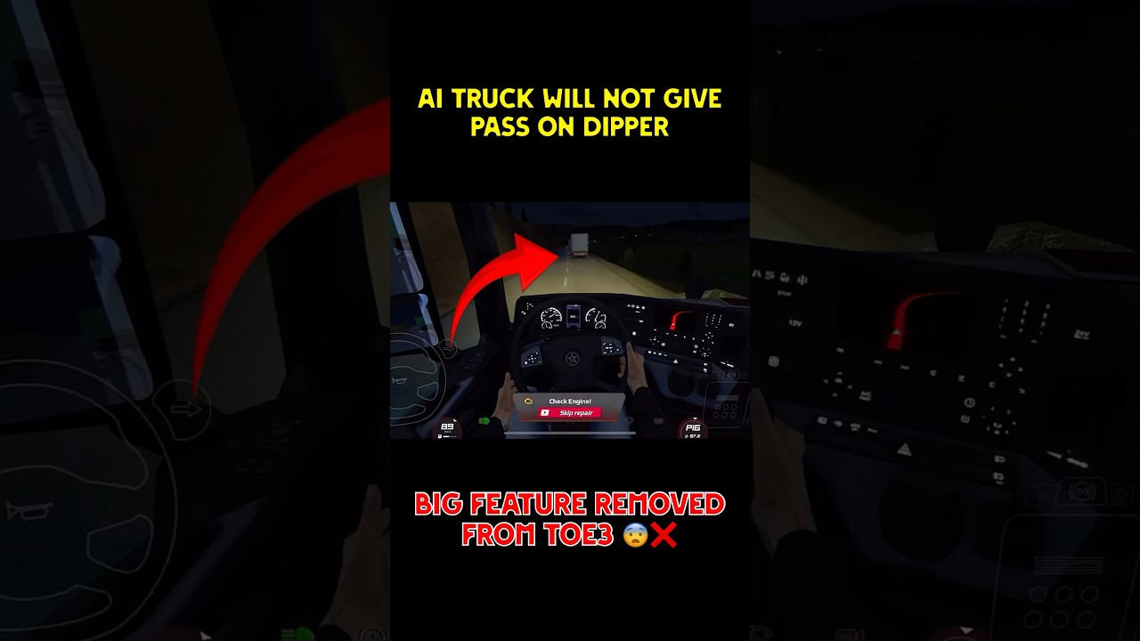 😱BIG FEATURE REMOVED in TOE 3 LETEST UPDATE❌AI VEHICLE NOT GIVING PASS ON DIPPER #truckersofeurope3