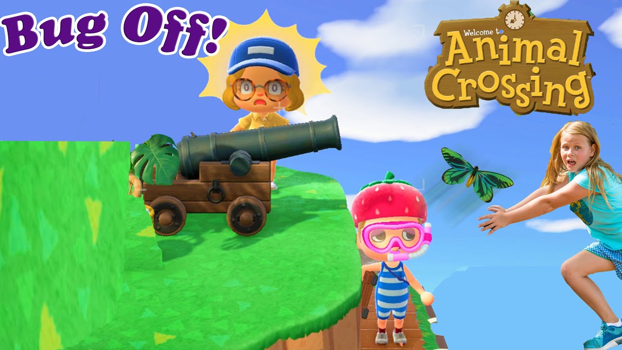Assistant and Mr Engineer Compete in a Bug Off in Animal Crossings