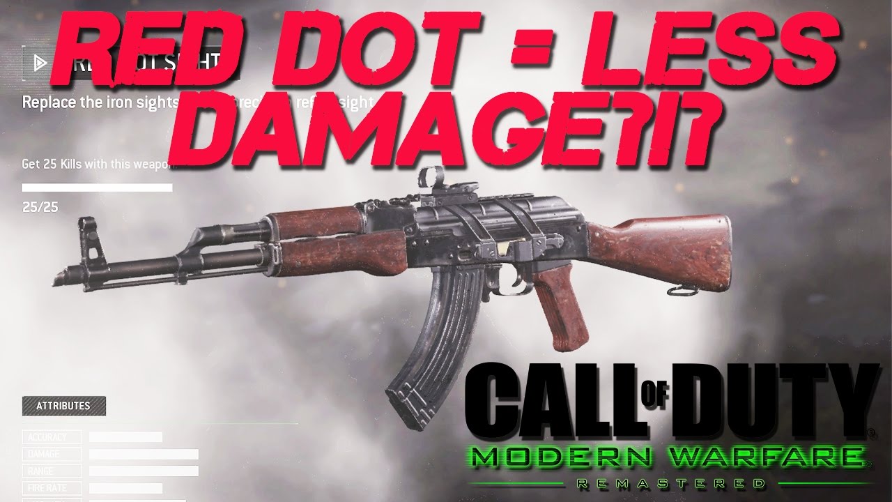 Does AK 47 Red Dot/Silencer REDUCE DAMAGE in Modern Warfare Remastered?!?