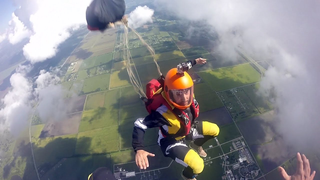 Friday Freakout: Skydiver's Premature Parachute Opening While Sit Flying