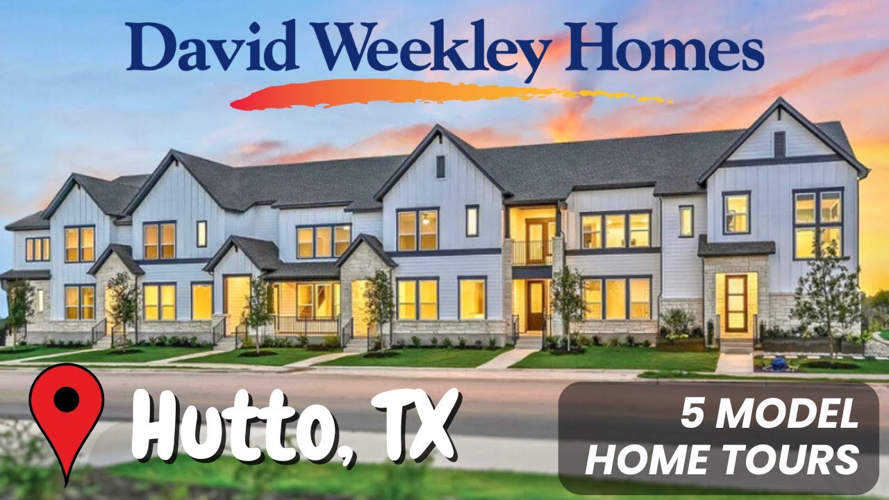 Model Home Tour of 5 Different Townhomes by David Weekly Homes | Emory Crossing in Hutto TX