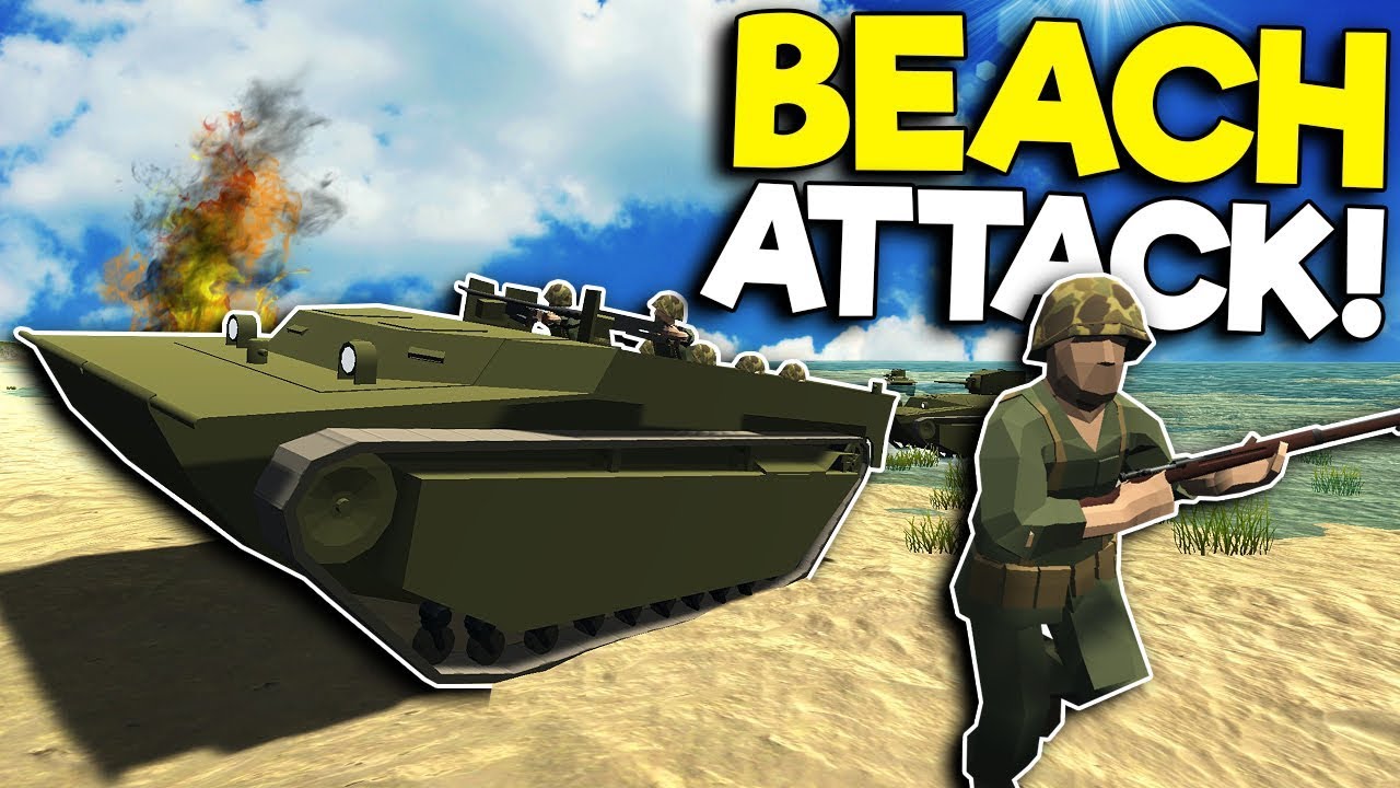 AMPHIBIOUS BEACH ATTACK IN THE PACIFIC! - Ravenfield Mods Gameplay - WW2 Mod