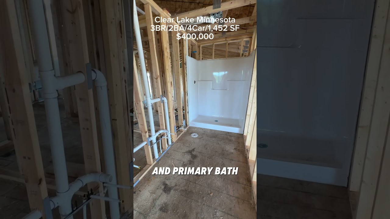 Clear Lake MN • Walkout Rambler • 3BR/2BA/4Car • 1,452 sq ft  