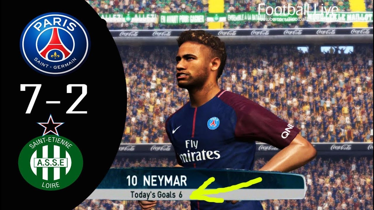 PES 2017 | PSG vs Saint Etienne | NEYMAR scored 6 goal & Full Match | Gameplay PC