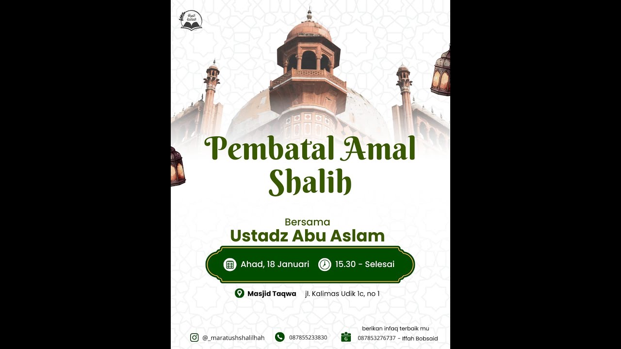 Ustadz Abu Jundi | Kajian maratush Shalihah | Ahad, 18 Januari 2026