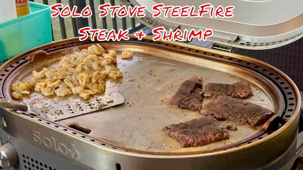Стейк и креветки в стиле Sous Vide на гриле Solo Stove SteelFire