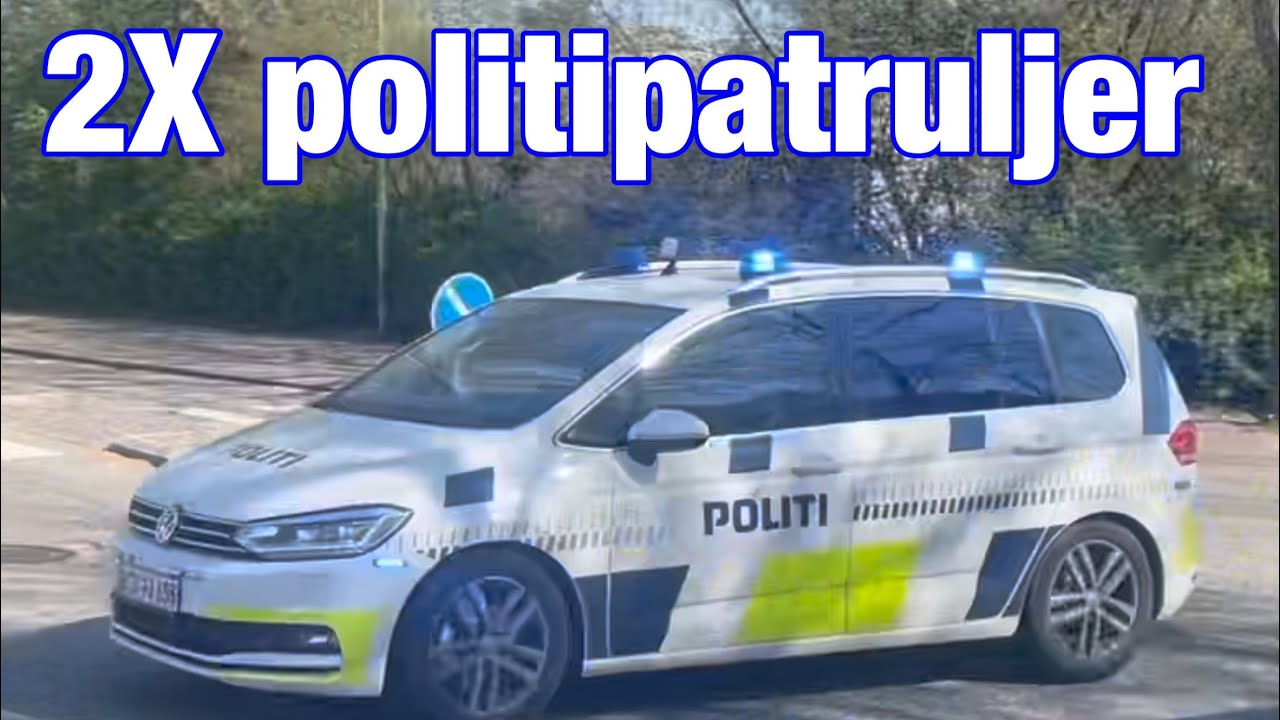 2X politipatruljer fanget i udrykning på Toftebæksvej i Lyngby. Police respond.