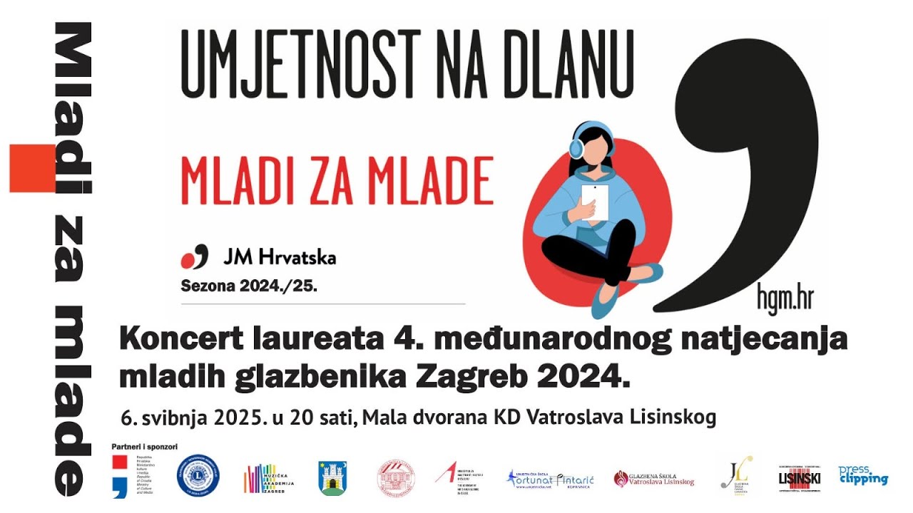 6. 5. 2025. Mladi za mlade  -  koncert laureata 4.  natjecanja mladih glazbenika Zagreb 2024.