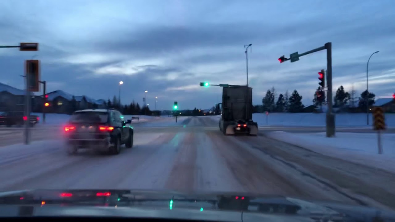 Winter driving in Red Deer, Alberta