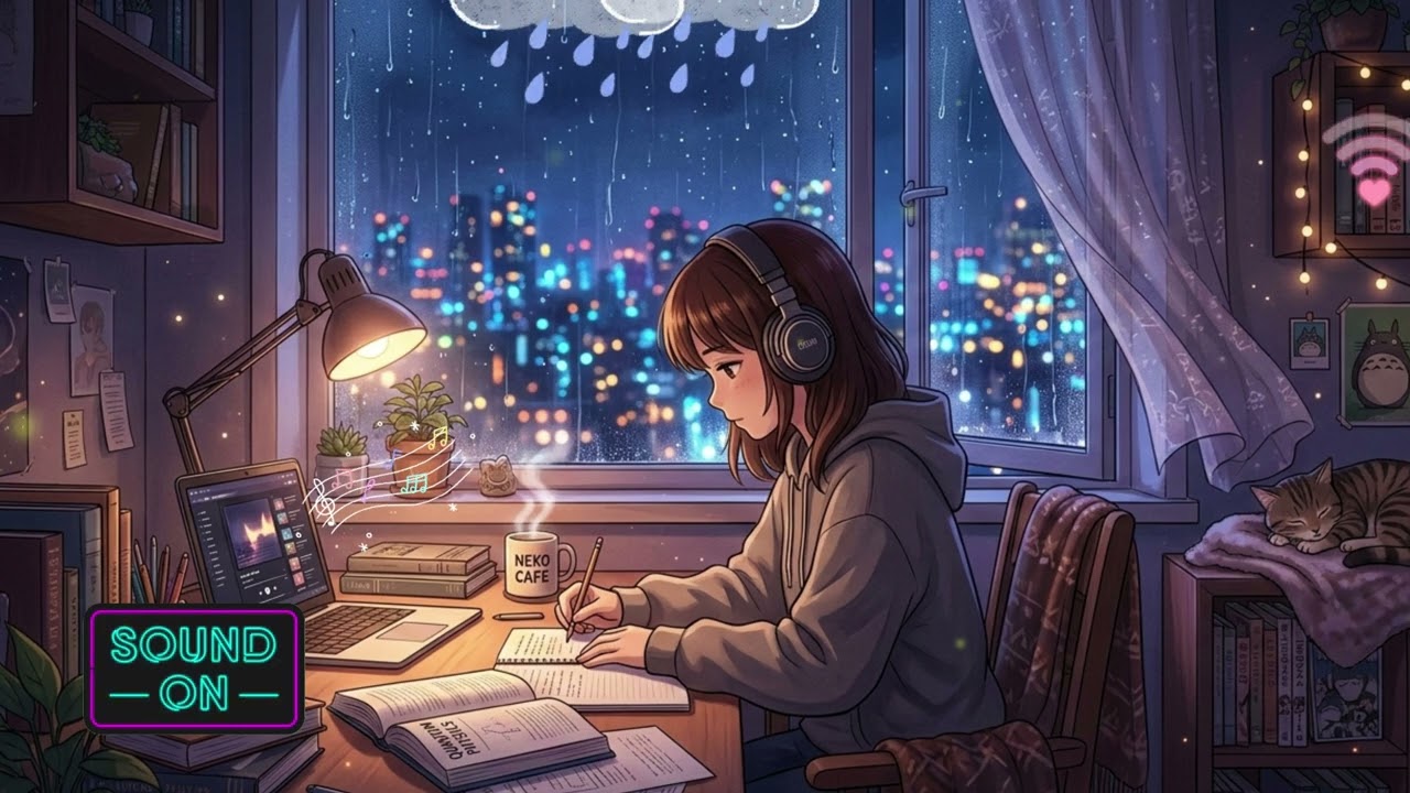 Cozy Room Ambience 🌆 Lofi Beats to Study, Relax & Sleep