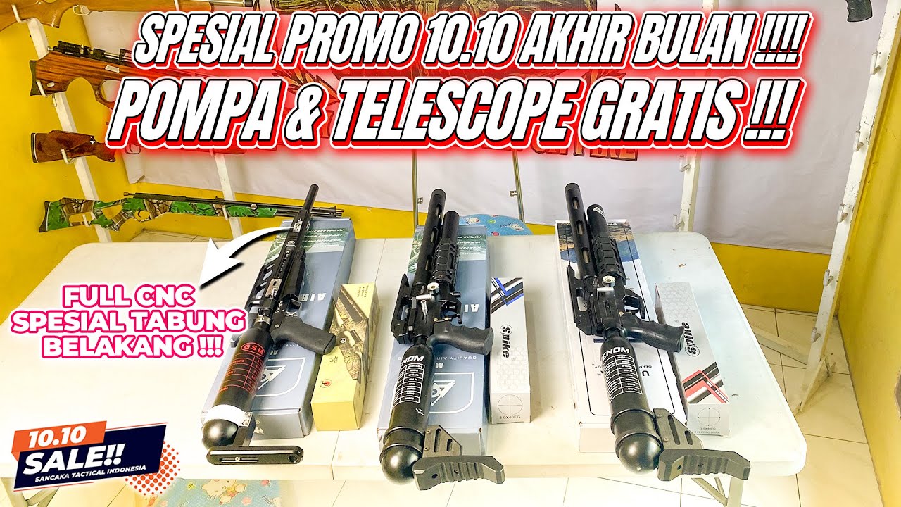 FREE PUMP + FREE TELESCOPE, REAR TUBE AIR RIFLE || Special 10.10 Super Festive Promo