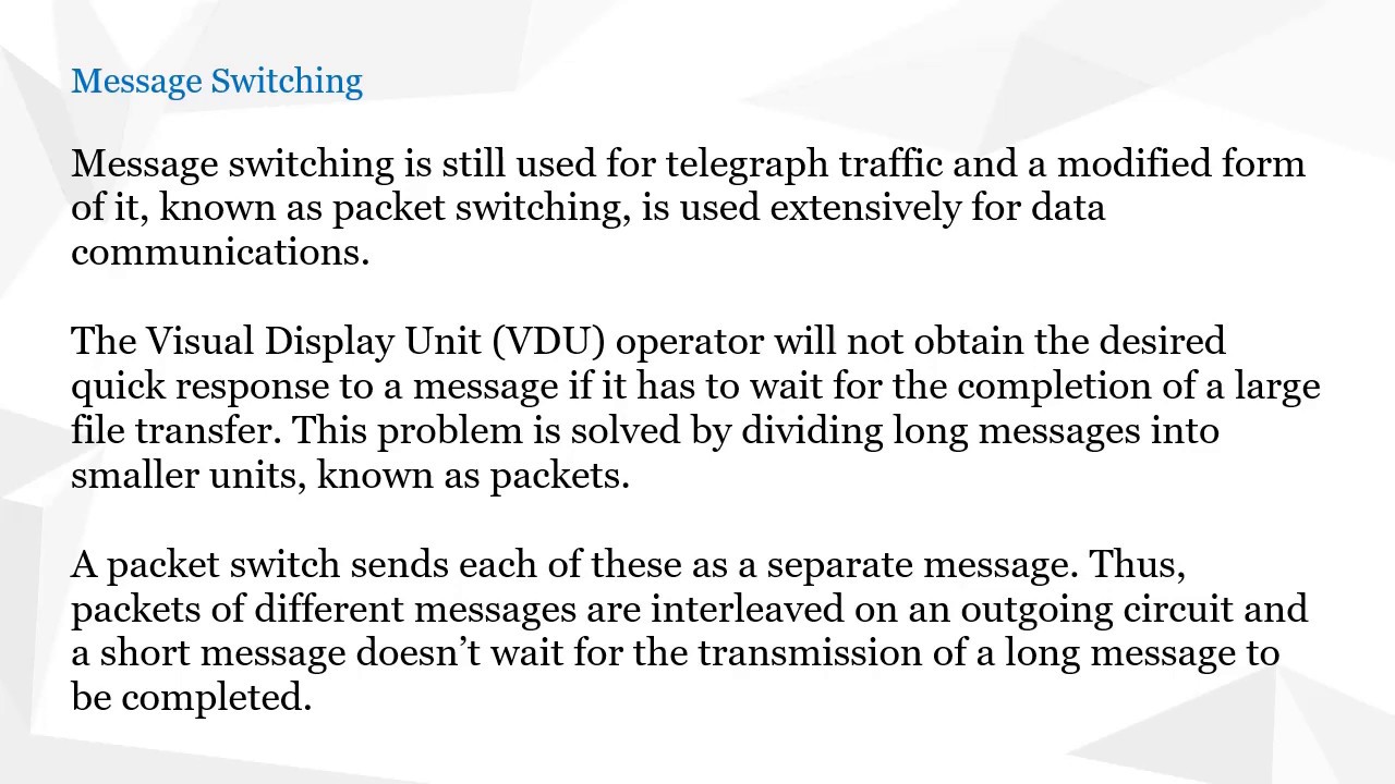 Digital Switching System Message Switching and Circuit Switching