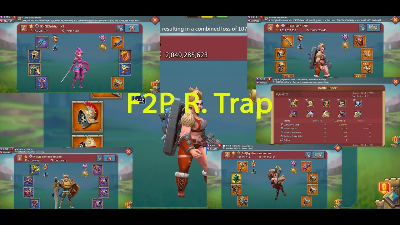 Lords Mobile - F2P Rally Trap vs Full Champ 11k Heroes | One Of Our Members Zeroed