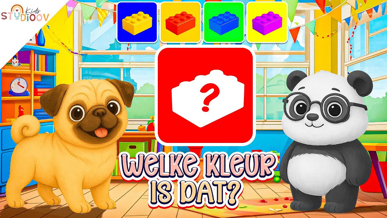 Welke kleur is dat? 🎨 | Mopsie & Pientere Panda kleurenquiz voor peuters | Studioov Kids