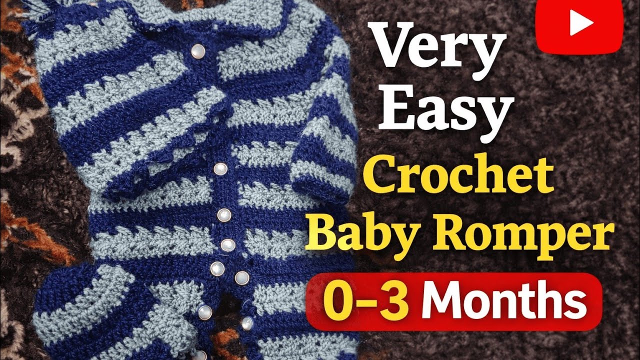 Crochet  baby romper/  for new born baby