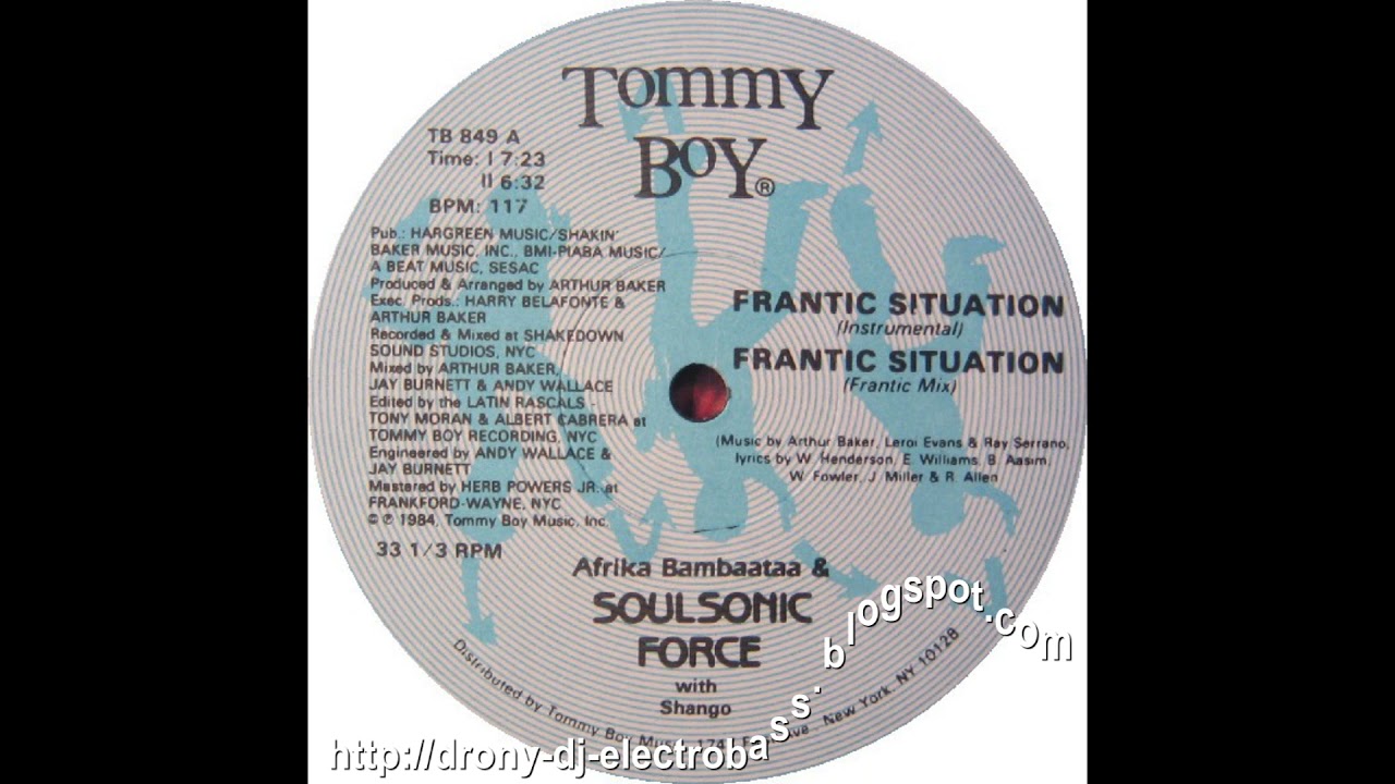 Afrika Bambaataa & Soulsonic Force With Shango - Frantic Situation (Instrumental) (1984)