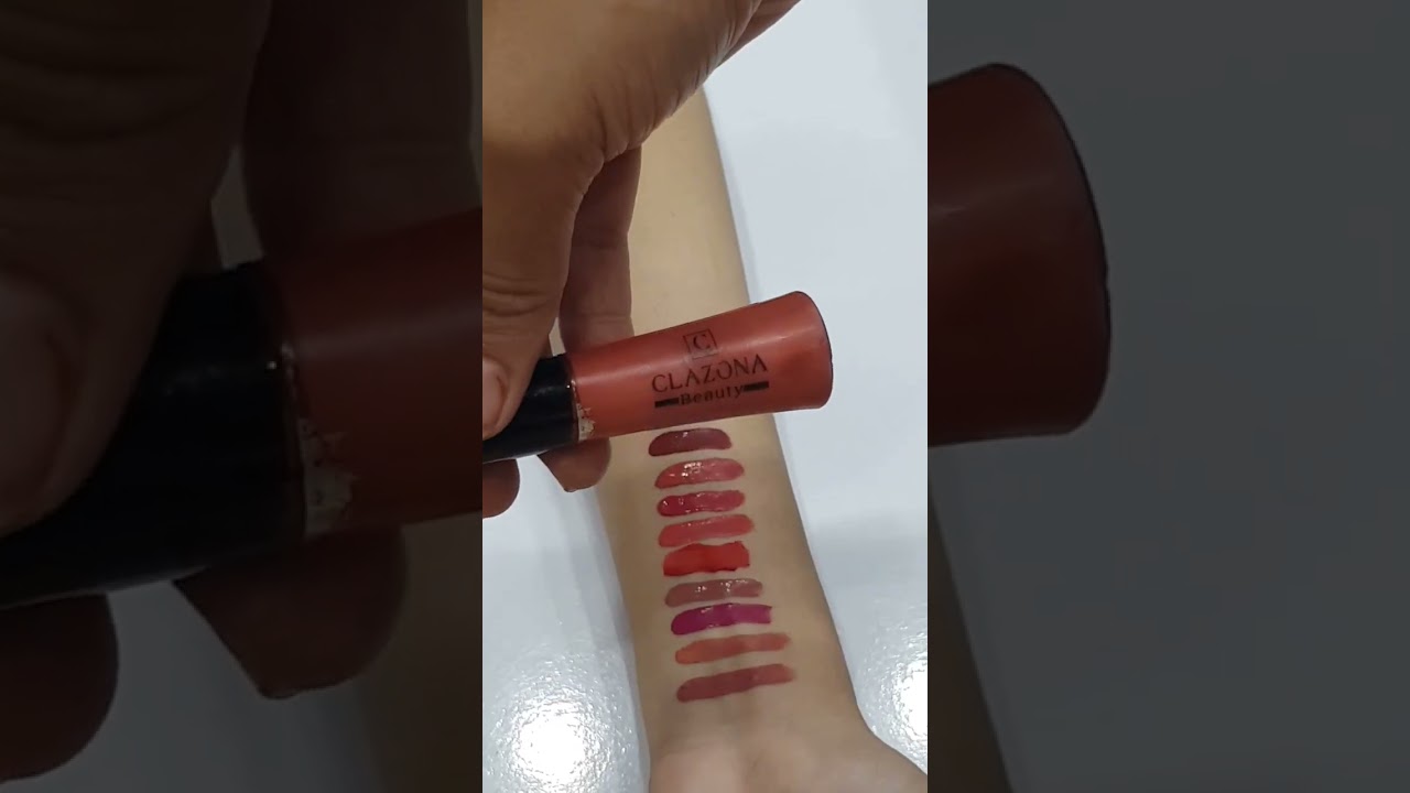 clazona lip gloss swetches #beautytips #hair #beautylounge #makeup #beautycentre #anila