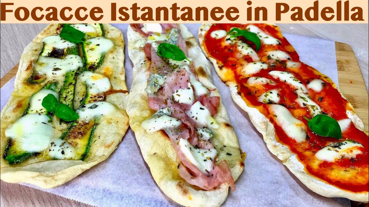 FOCACCE ISTANTANEE IN PADELLA ricetta facile e veloce FOCACCIA FAST IN THE PAN