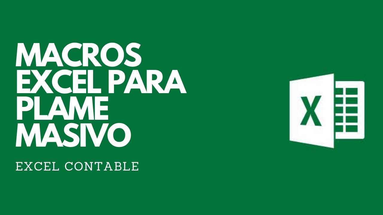 👍MACROS EXCEL A PLAME 👉 EXCEL CONTABLE