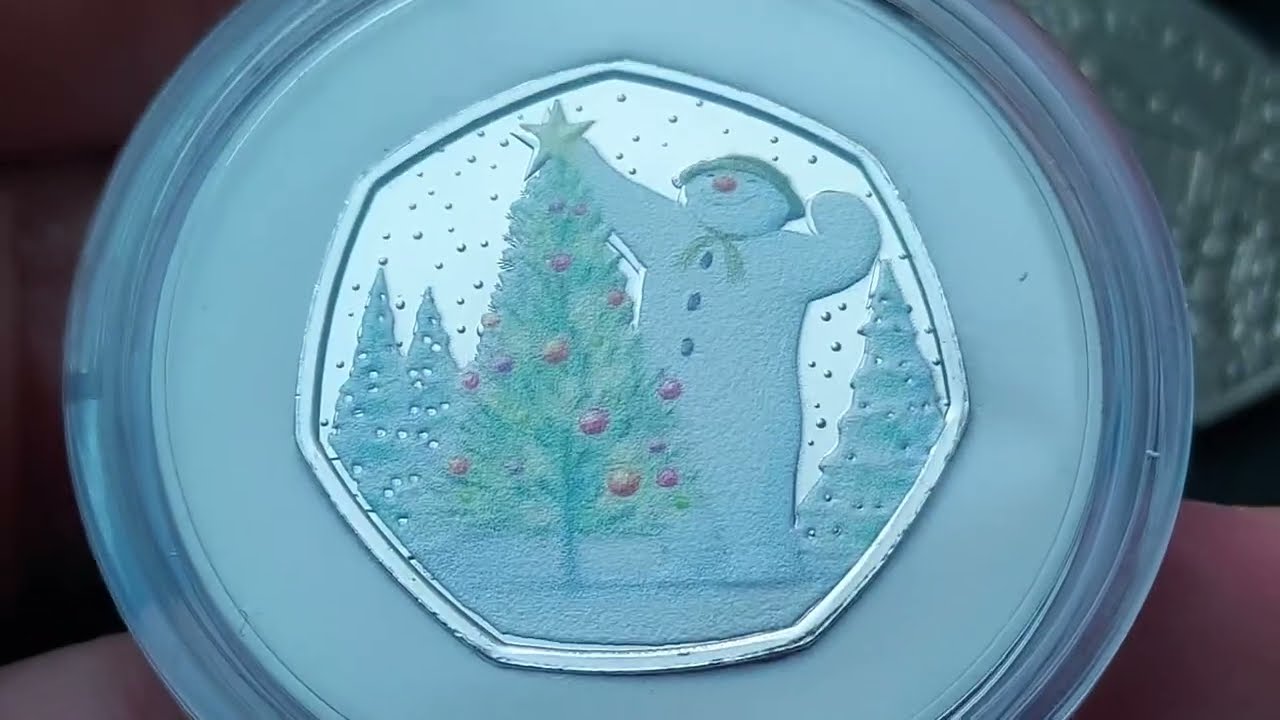 SNOWMAN 50P COIN 2024 COLOUR
