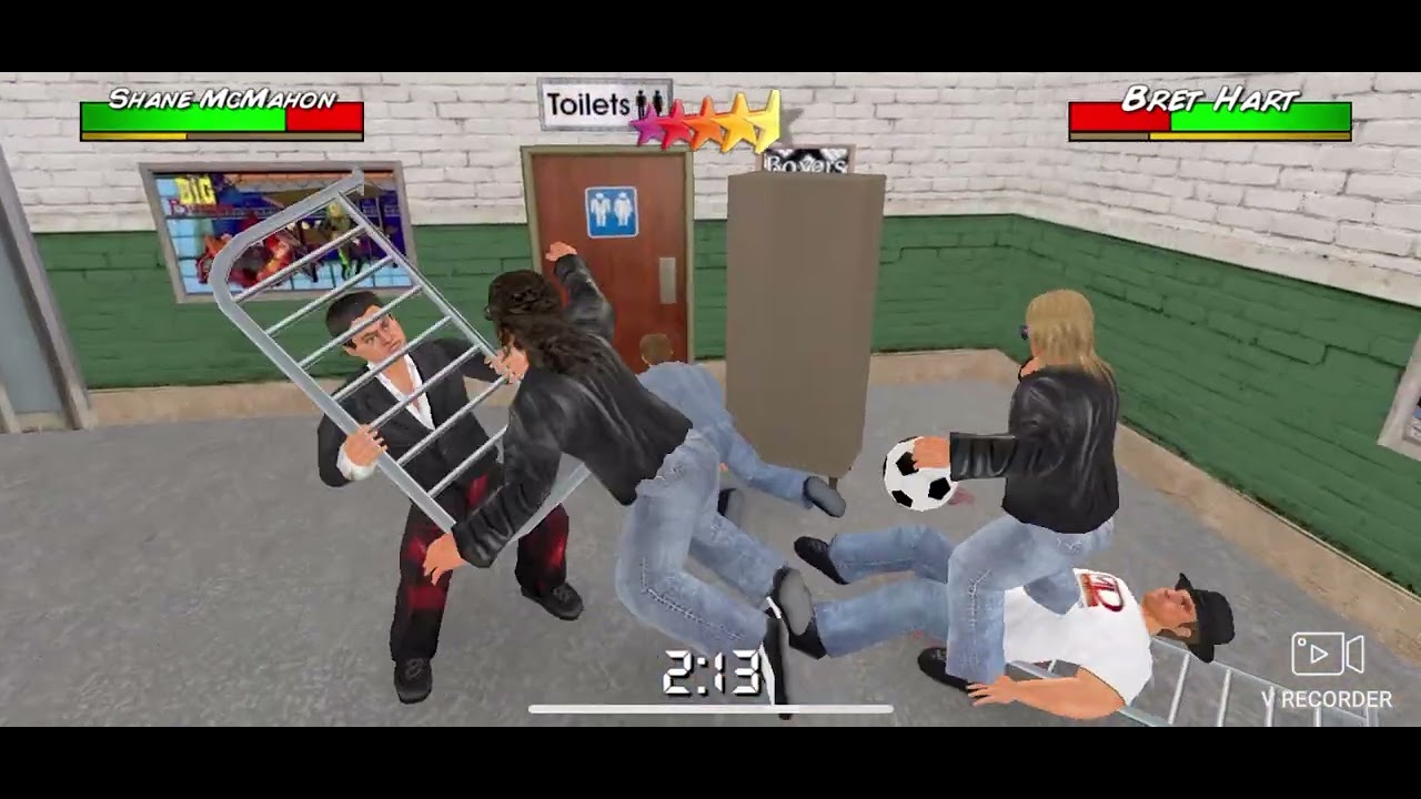 Shane McMahon, Mat Dickie. & Newbie Nate brawls with the Hart Foundation before D.I.W Smackdown 