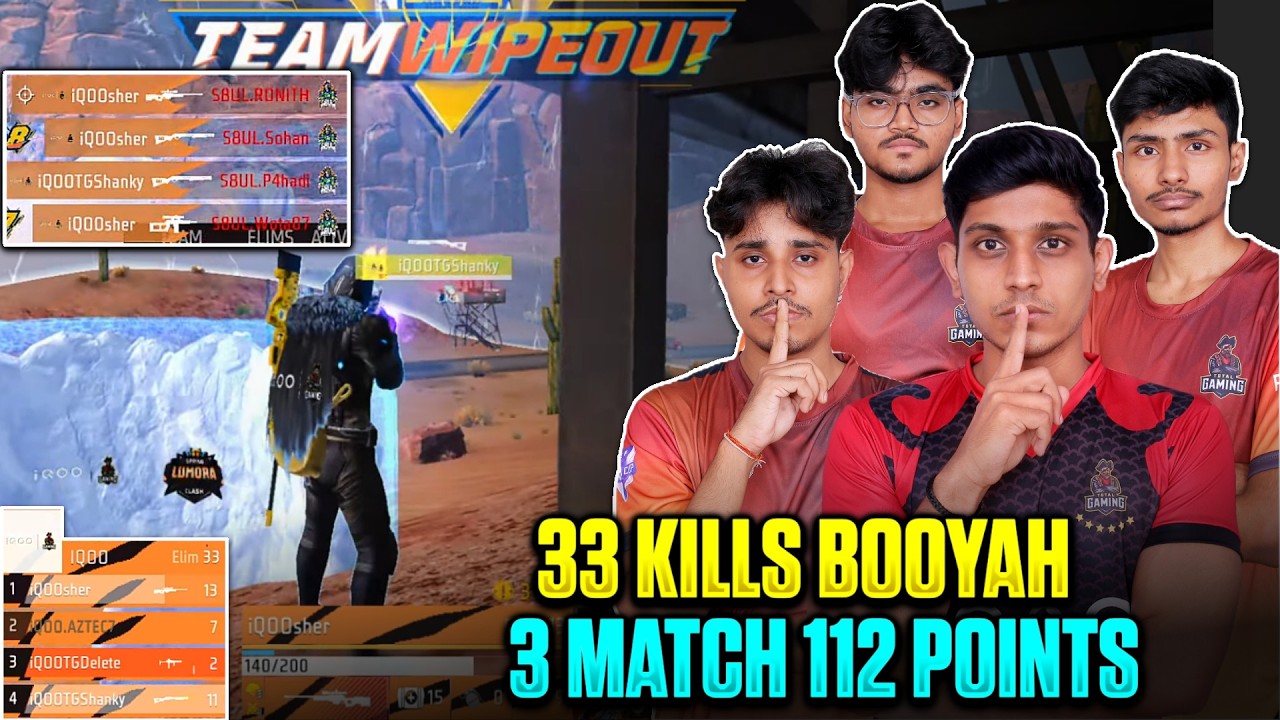 3 GAMES 112 POINTS l IQOO TG VS S8UL ELITE l 33 KILLS BOOYAH l STARTING 2 MATCH ONLY 5 POINTS ❤&zwj;🔥🖤