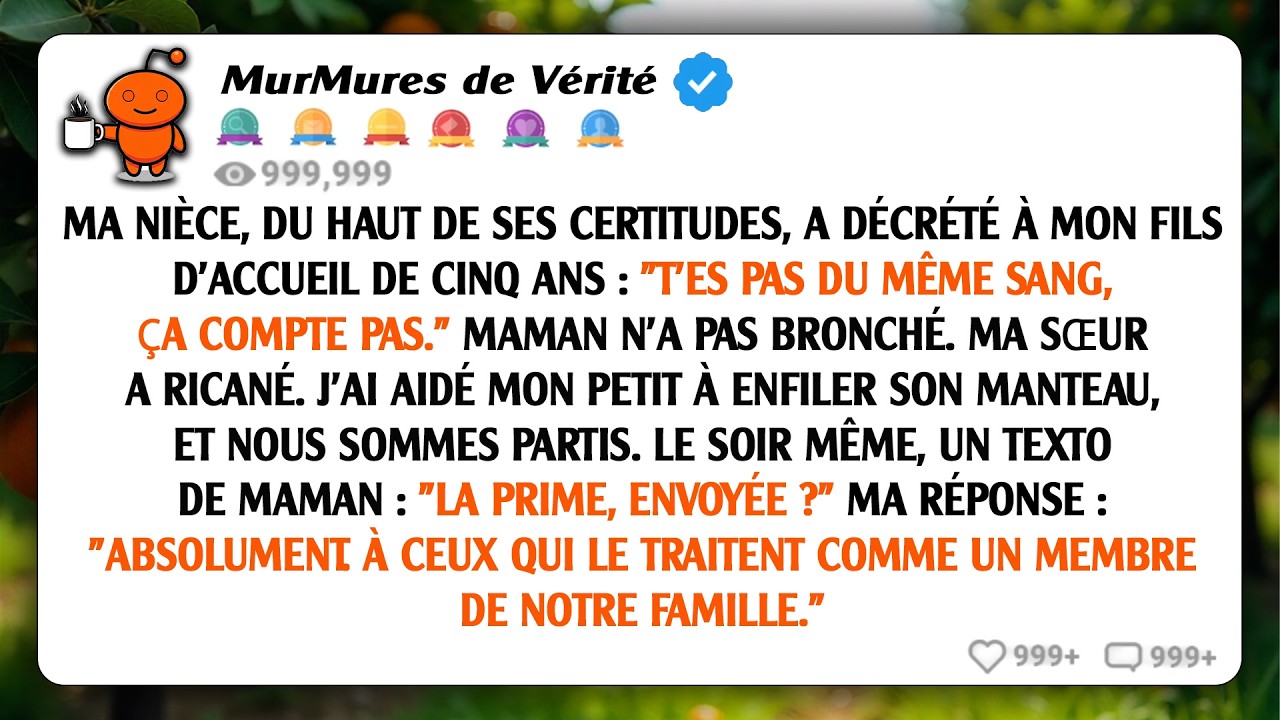 Ma nièce a dit à mon fils adoptif de 5 ans : 'Tu n'es pas de notre sang, donc tu ne comptes pas.'