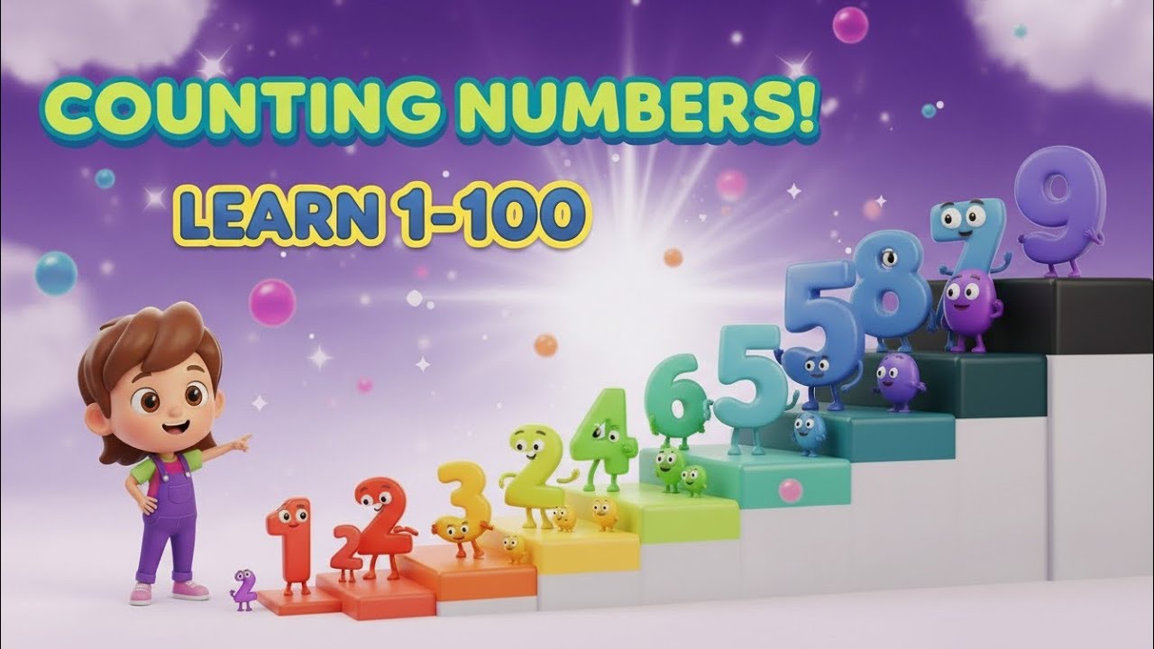 Number Count 1 - 100 | Fun Animation for Kids | Learn Numbers Easily | Educational Video