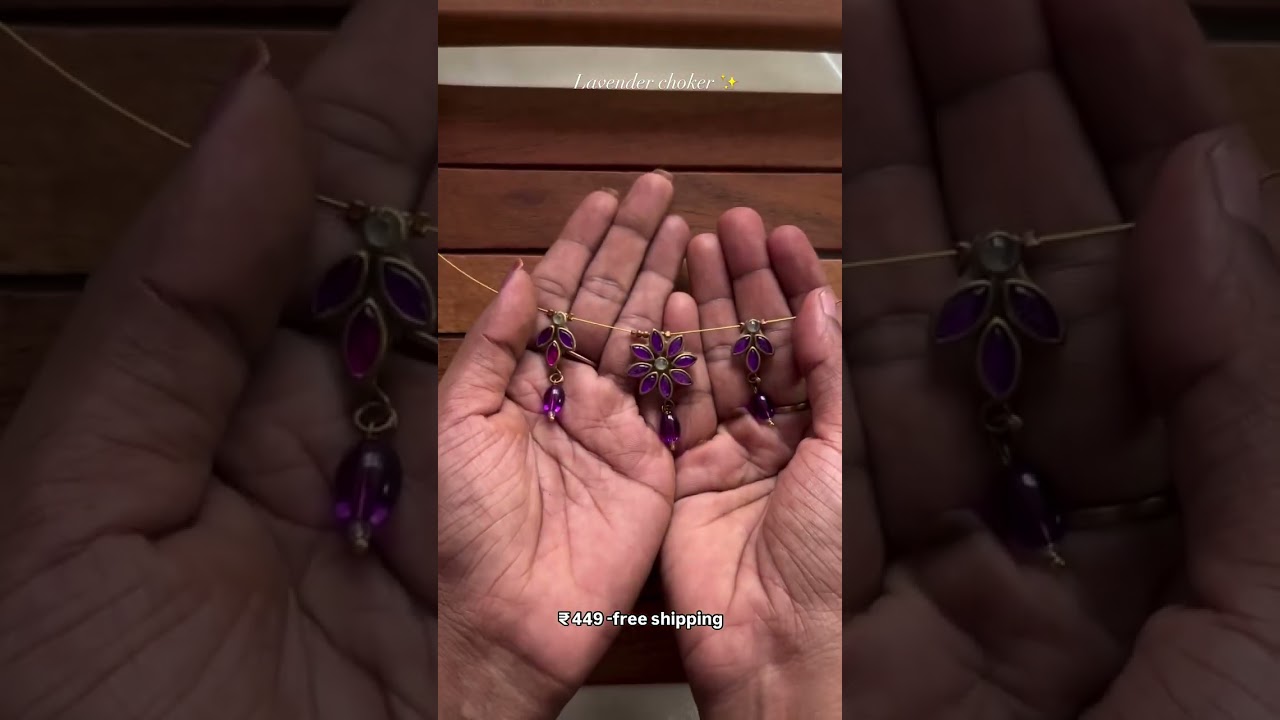 Delicate, dreamy, and barely there 💜#PurpleVibes #InvisibleChain #FloralJewelry #AuraBySha