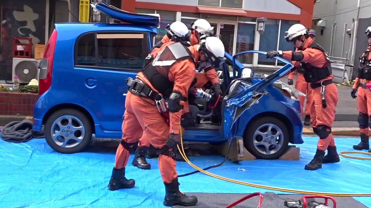 🚒＃レスキュー出動！　②【2019-3】🌟車を破壊して救出せよ！！(デモ)　＃レスキュー隊＃交通事故＃車両破壊＃事故救出＃消防＃交通救助＃車両救助＃レスキュー