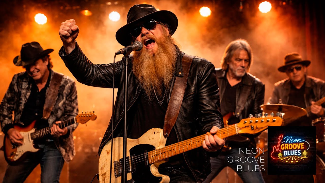 Jimi Hendrix, Eric Clapton, ZZ Top, Gary Moore by Neon Groove Blues with powerful vocals and guitars