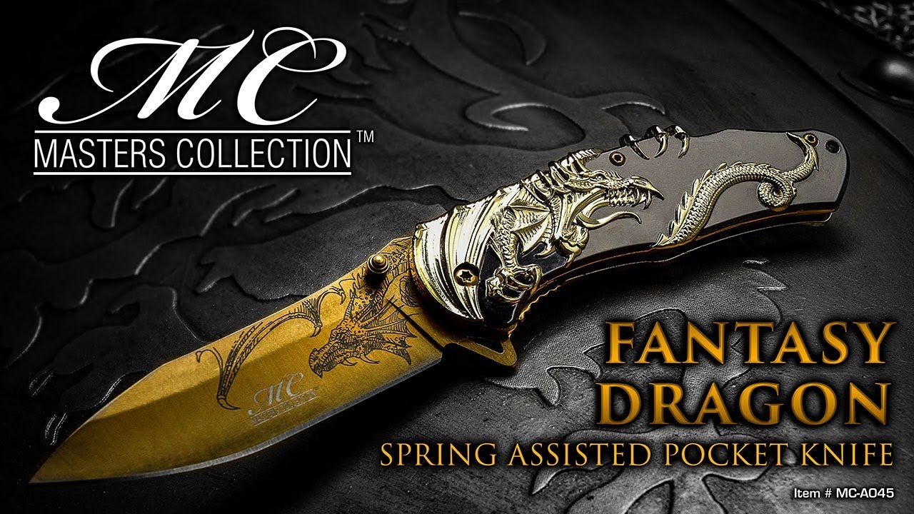 MasterCutlery MC-A045 Fantasy Dragon Spring Assisted Pocket Knife