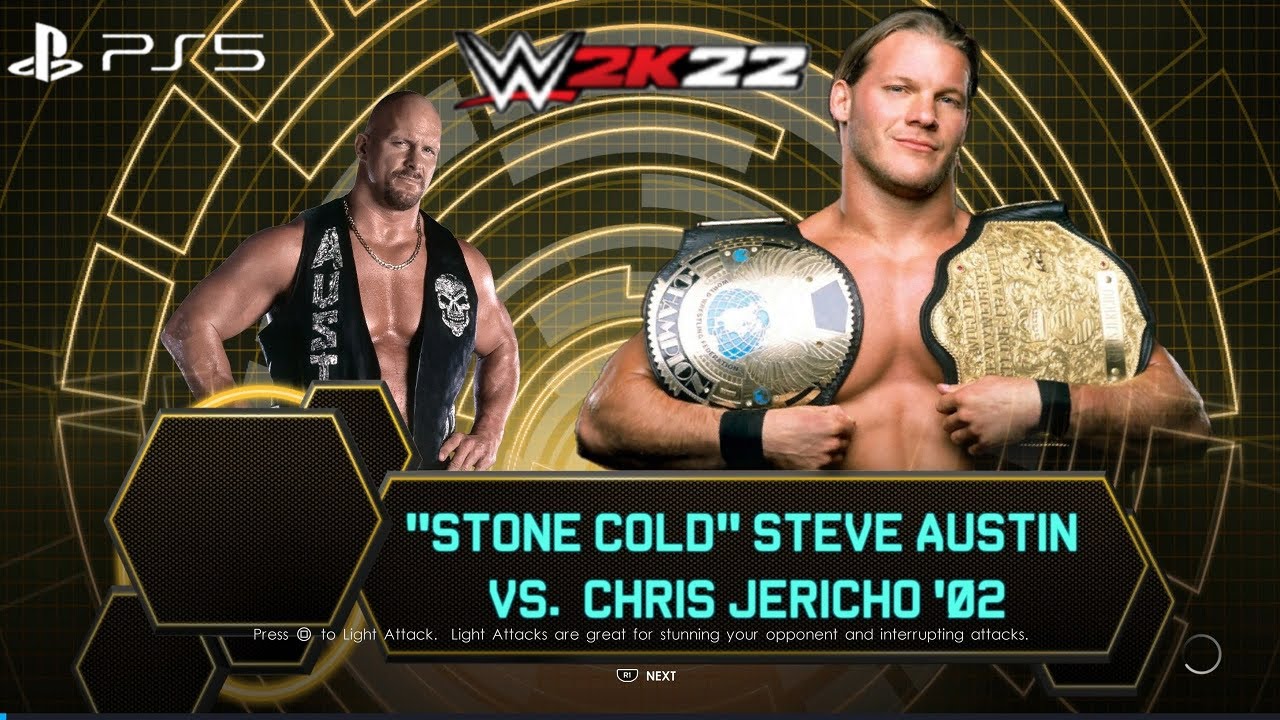 WWE 2K22 (PS5) - STONE COLD STEVE AUSTIN vs CHRIS JERICHO GAMEPLAY | NO WAY OUT 2002 (1080P 60FPS)