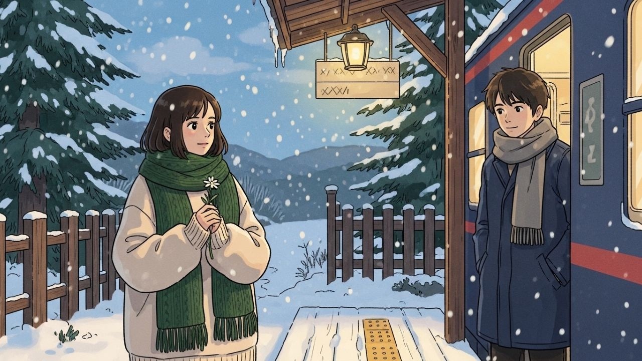 Waiting for You at the Snowy Train Station | A Cozy Winter Love Story | Ghibli | Ghibli Dream ASMR