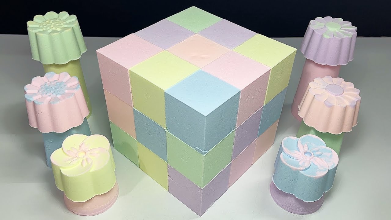Satisfying Video I ASMR Baking Soda I Pastel color
