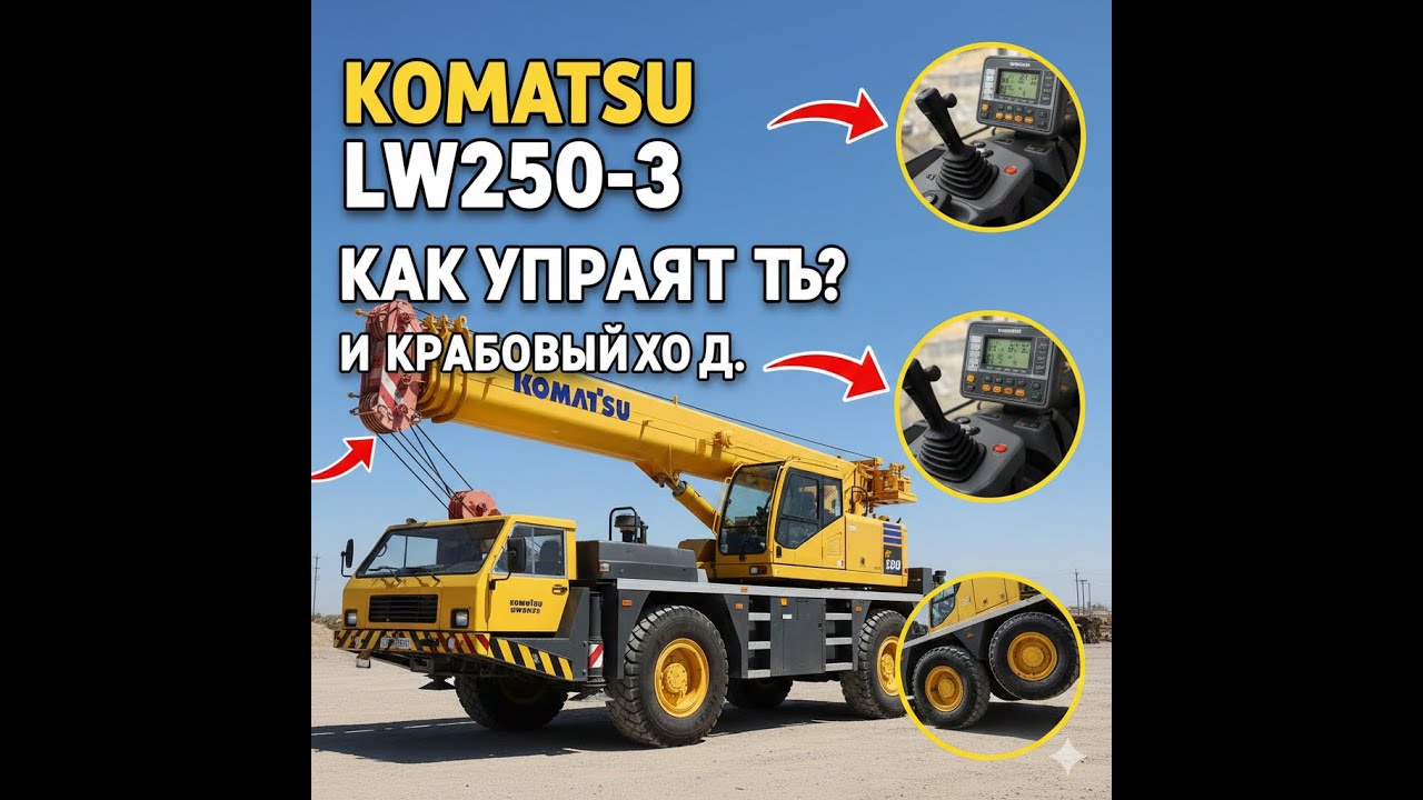 Обзор и инструкция по управлению краном Komatsu LW250-3 (1995 г.)