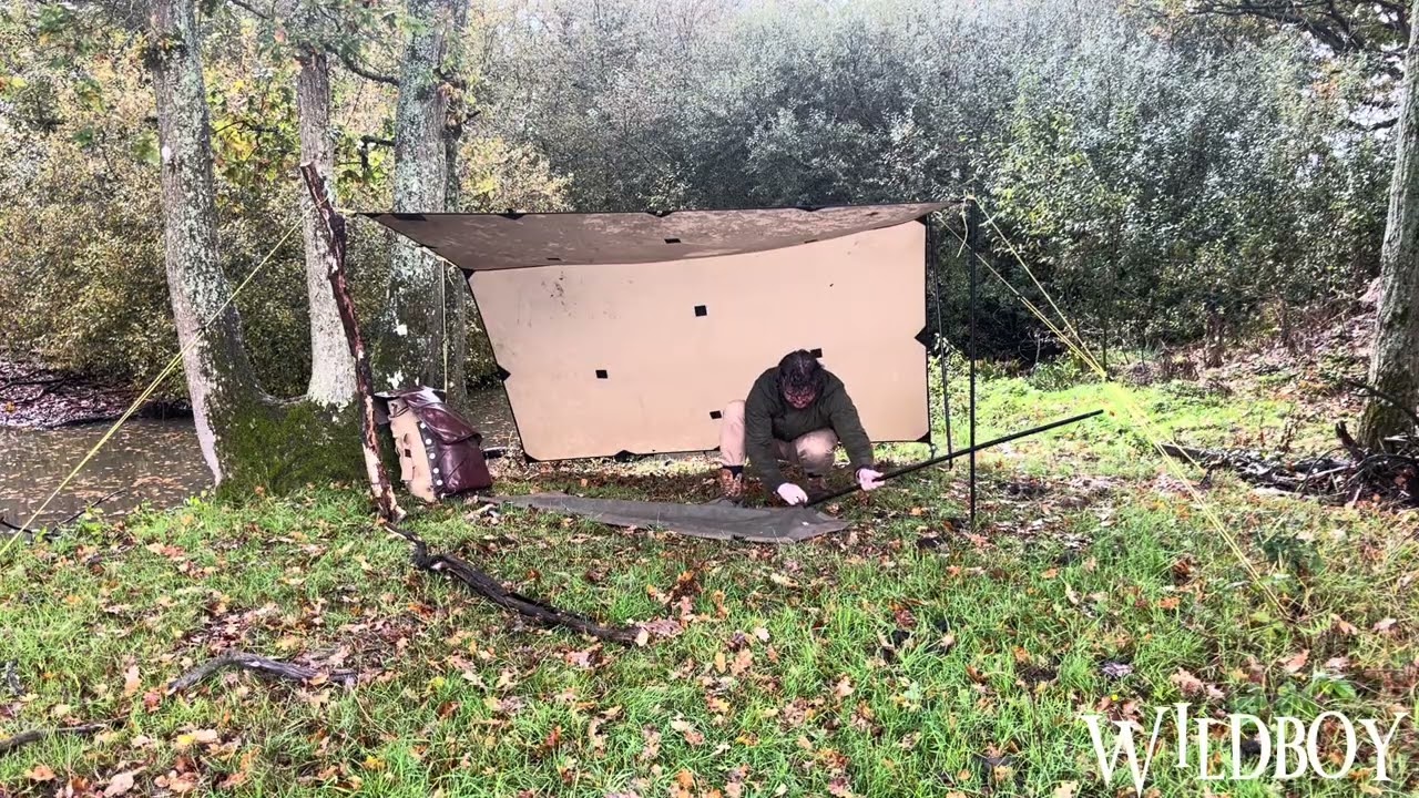 Wildboy camping in rain 