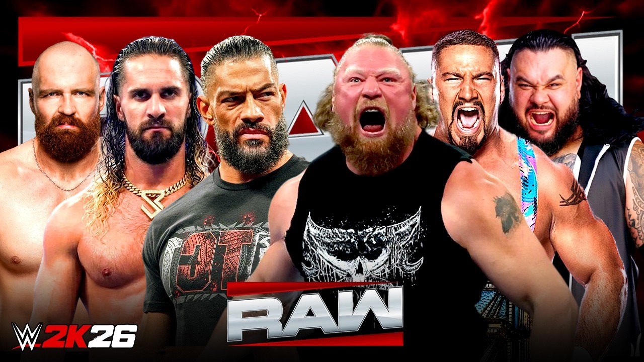 WWE Роман Рейнс, Сет Роллинс и Джон Моксли против Брока Леснара и Вижена | 15 марта 2026 г.