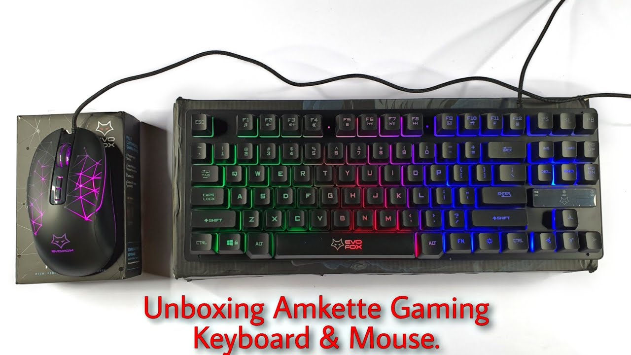 AMKETTE Evo Fox  Fireblade Keyboard & Amkette Evo Fox Phantom Mouse Unboxing │ ASMR
