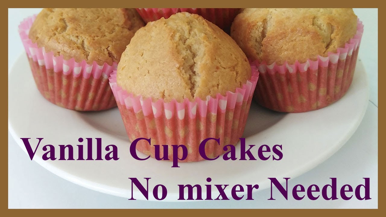 Vanilla cupcakes. No mixer needed. Soft and Fluffy.