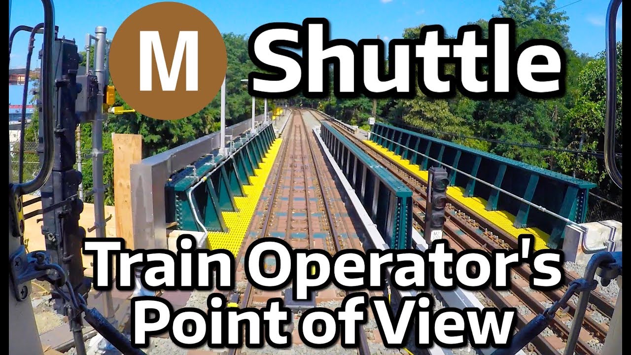 ⁴ᴷ NYC Subway Front Window View - A Round Trip on the M Shuttle