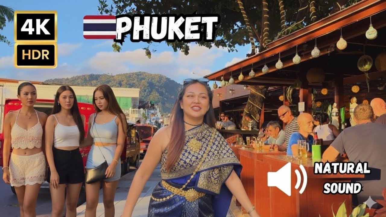 4K HDR Patong Beach road Phuket Thailand 🇹🇭 walking tour video 2026 Traveling around Thailand