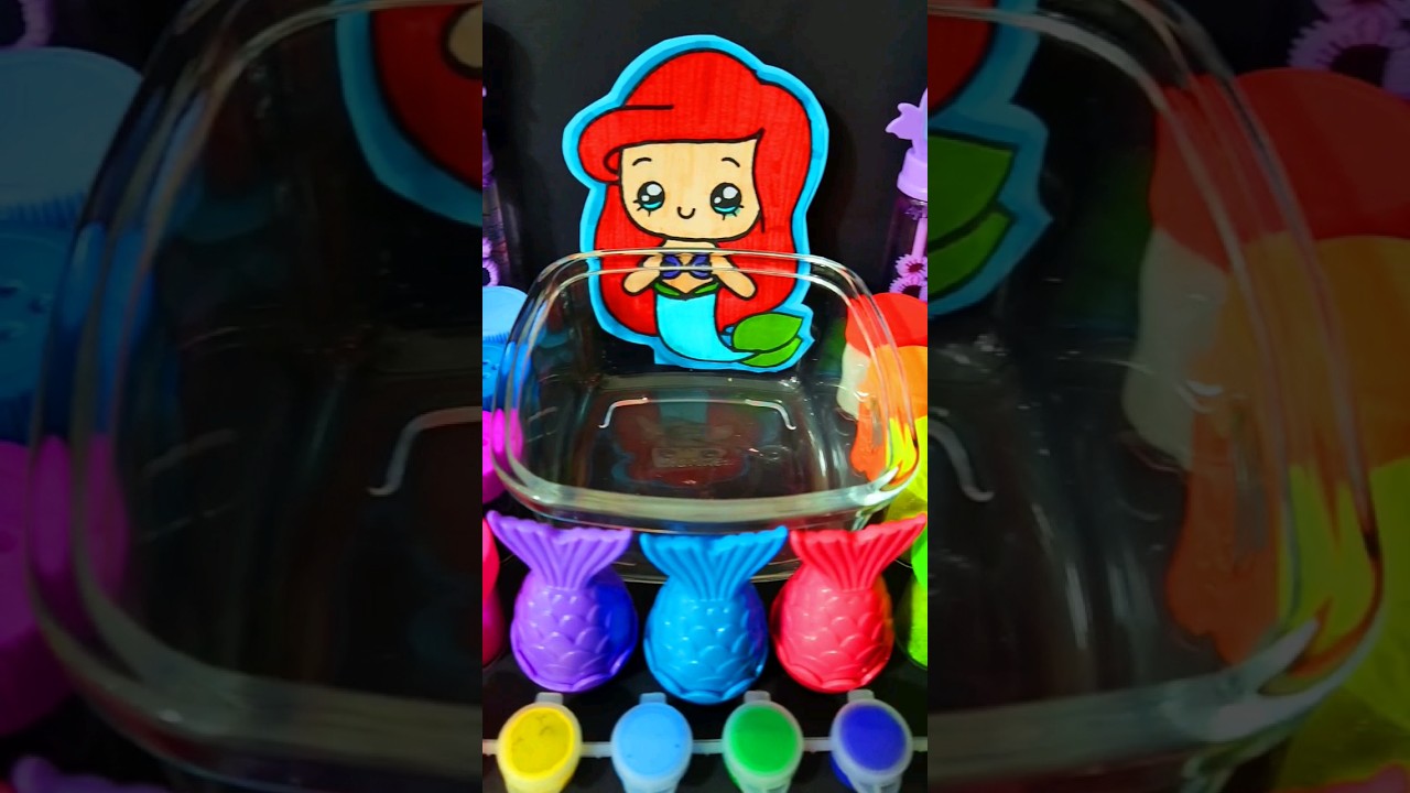 little mermaid #mixingslime2023 #satisfyingvideo2023 #clayslime  #cuteslime #oceanslime #sirenita