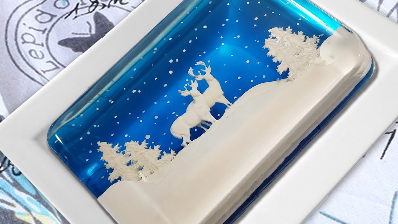 Oh Deer! Edible Winter Scene Gelatin Art Jelly.