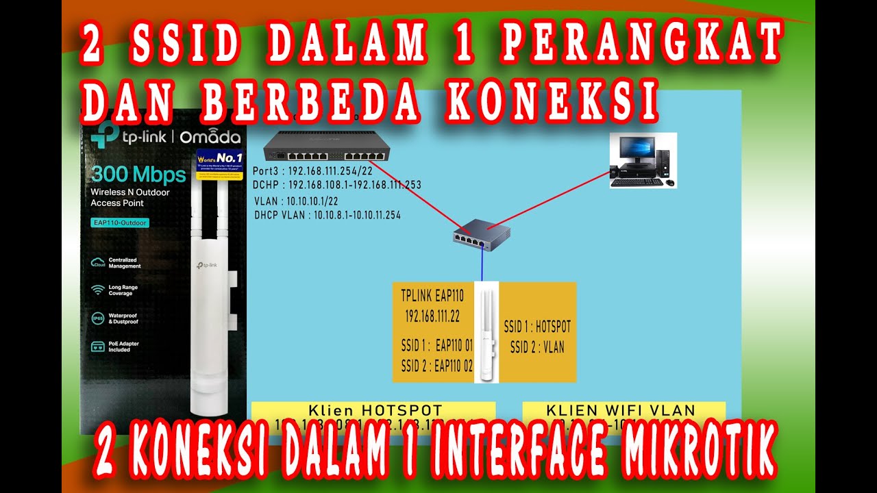 Hotspot dan VLAN Jadi Satu Pada TP-LINK EAP 110 | 2 SSID dengan berbeda koneksi dalam 1 perangkat
