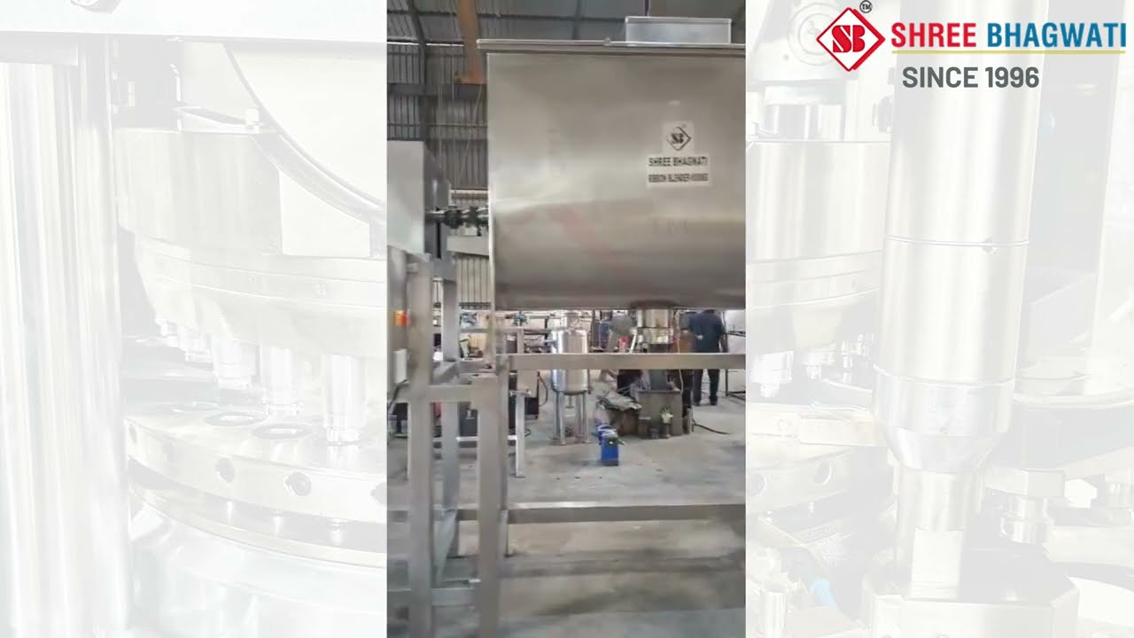GMP Ribbon Blender – 1000 Kg Batch Capacity