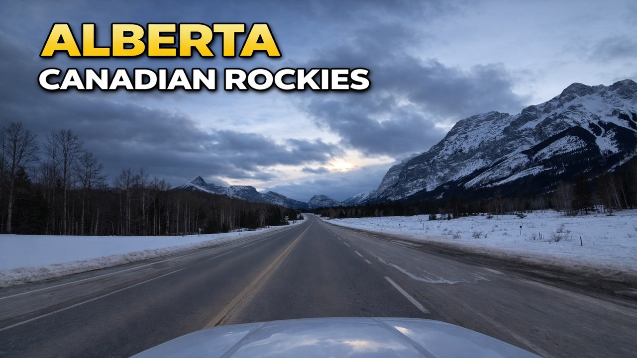 Alberta Canadian Rockies Scenic Drive (4K POV) | Real Driving Sounds • No Music • No Talking