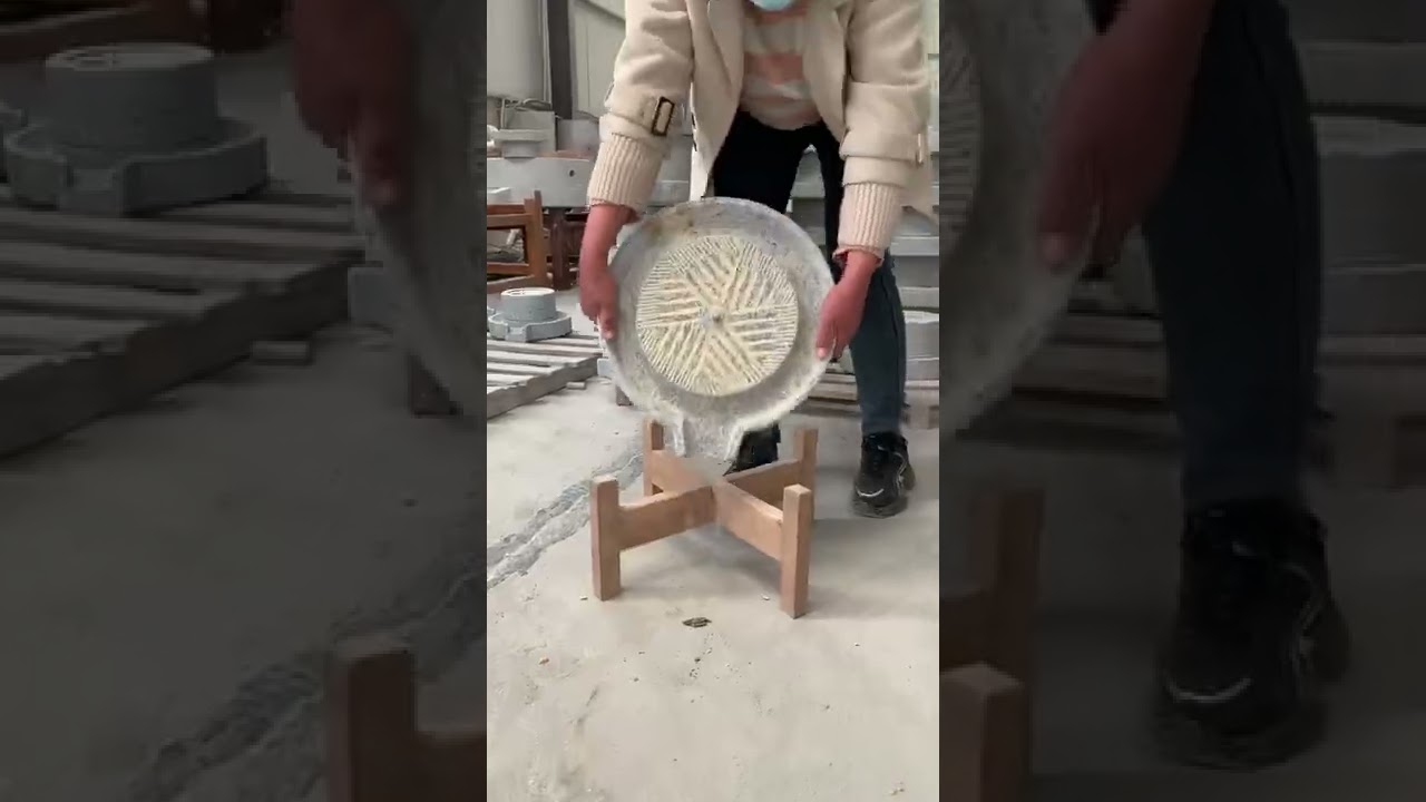 How to make a mill stone \Manufacture of stone grinding equipment by water cutting machine #Shorts