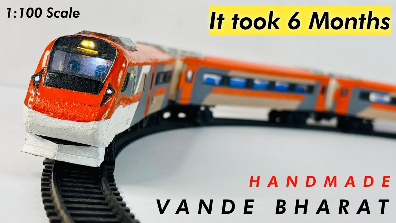 How to make Orange Vande Bharat with 1mm Cardboard | Indian Railways | Model Train By Akash